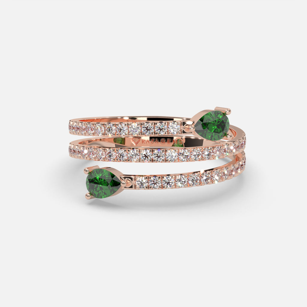 Nawra Emerald Ring 18k Rose Gold