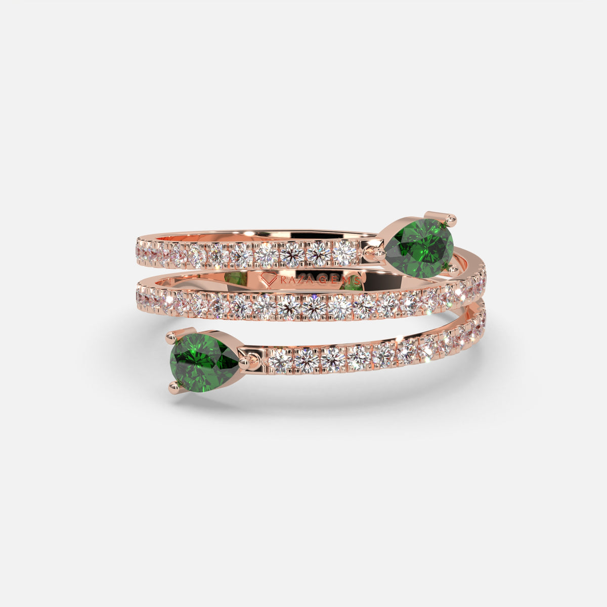 Nawra Emerald Ring 18k Rose Gold