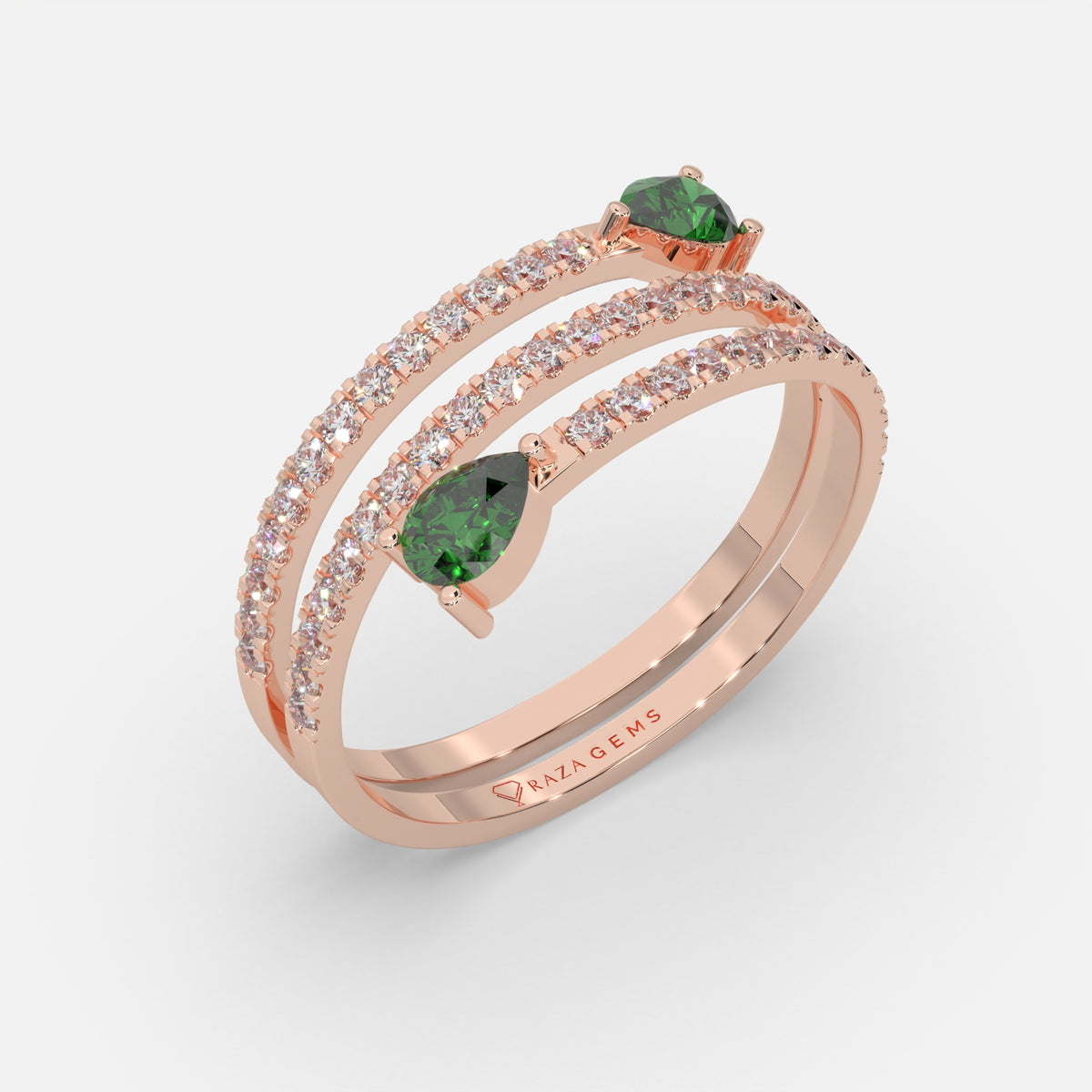 Nawra Emerald Ring 18k Rose Gold