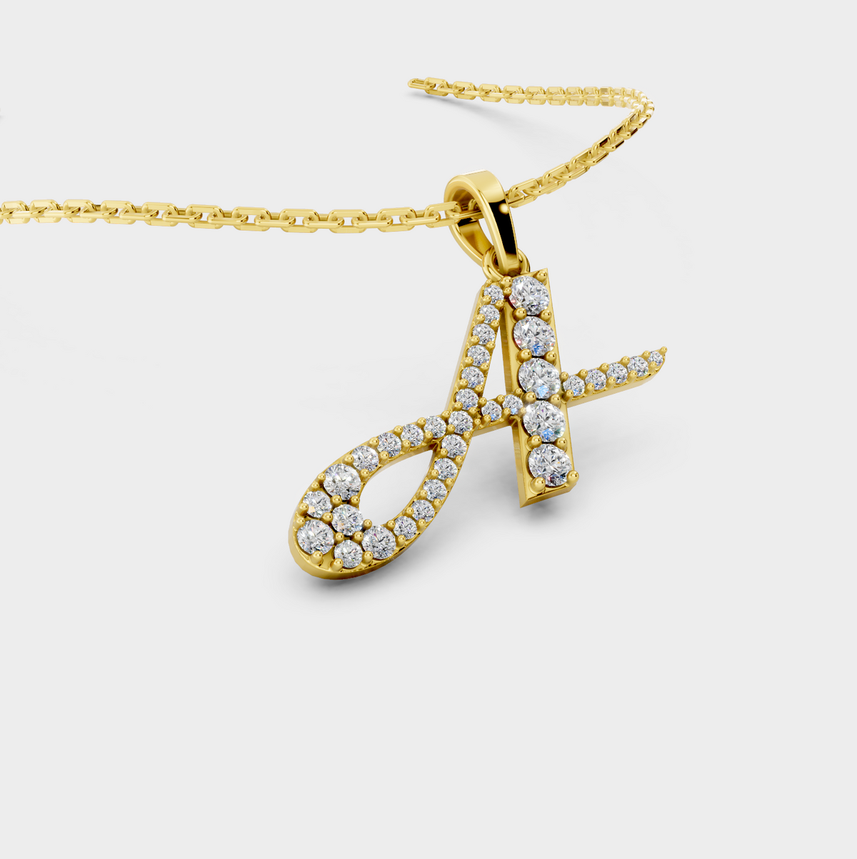Necklace With An A Initial (Gold)