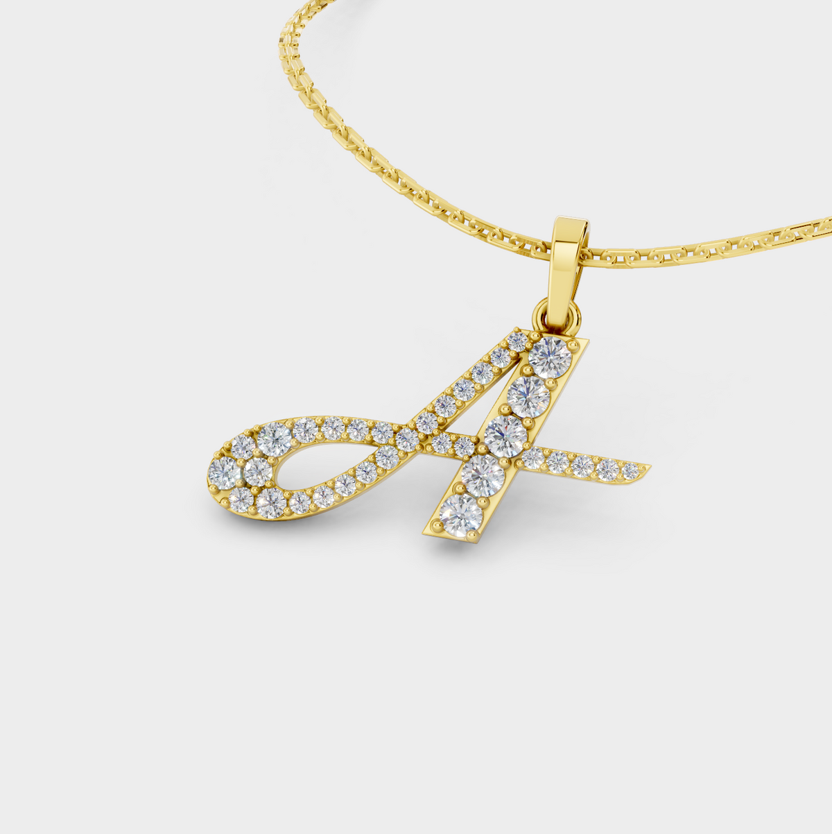 Necklace With An A Initial (Gold)