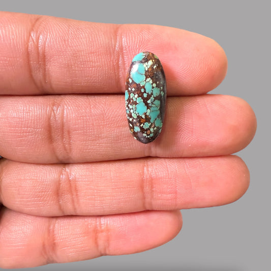 Nishapuri Feroza (Turquoise) Oval Cabochon 10.77 Carats  21.42 x 9.59 x 5.80 mm From Iran