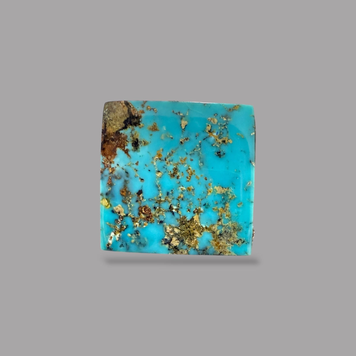 Nishapuri Feroza (Turquoise) Square Cabochon 11.22 Carats & 14.39 x 14.60 x 5.17 mm From Iran