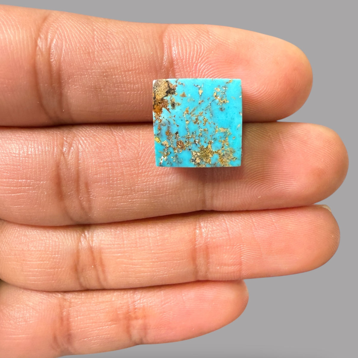 Nishapuri Feroza (Turquoise) Square Cabochon 11.22 Carats & 14.39 x 14.60 x 5.17 mm From Iran