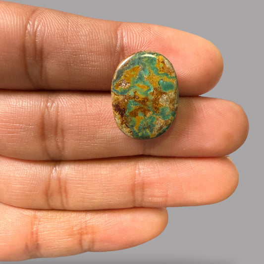 Nishapuri Feroza (Turquoise) Oval Cabochon 12.04 Carats  20.90 x 15.55 x 4.90 mm From Iran