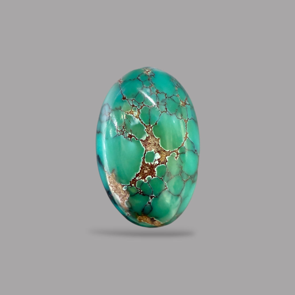 Nishapuri Feroza (Turquoise) Oval Cabochon 12.60 Carats  18.41 x 11.95 x 7.85 mm From Iran
