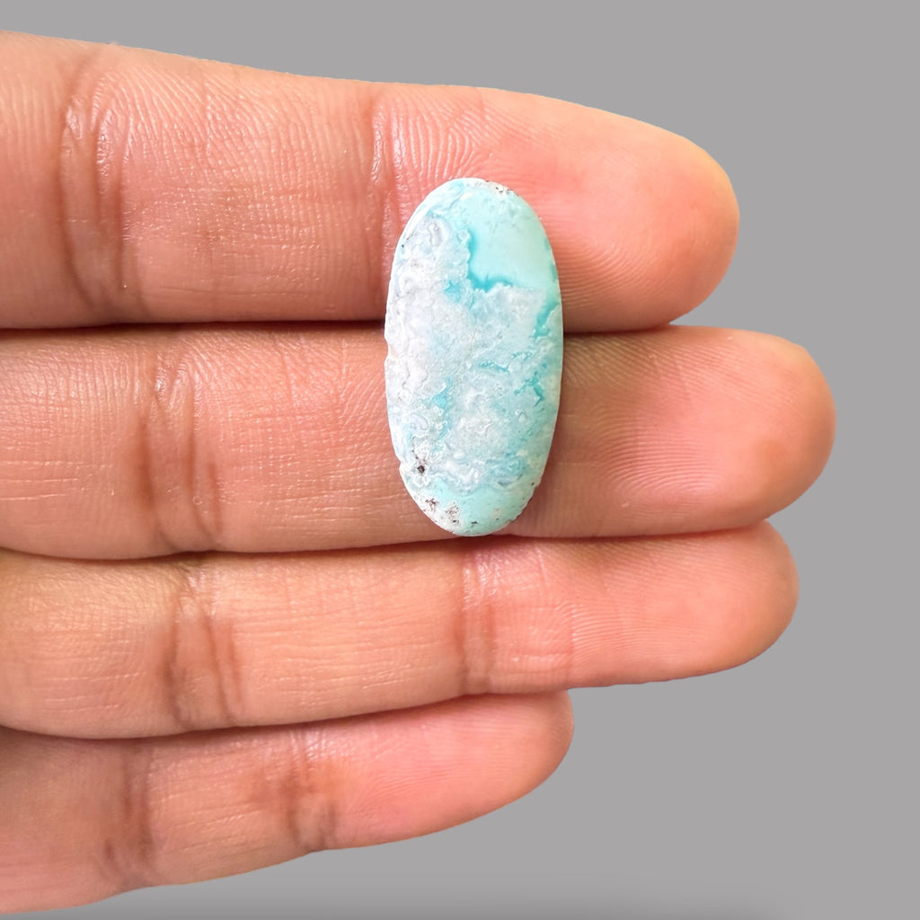 Nishapuri Feroza (Turquoise) Oval Cabochon 14.02 Carats  24.88 x 12.02 x 5.77 mm From Iran