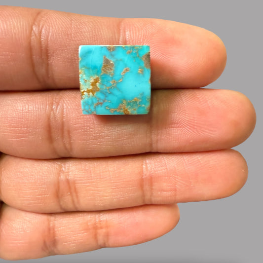 Nishapuri Feroza (Turquoise) Square Cabochon 14.52 Carats & 15.97 x 15.50 x 5.75 mm From Iran