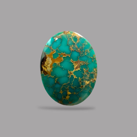 Nishapuri Feroza (Turquoise) Oval Cabochon 14.52 Carats  18.96 x 14.20 x 7.45 mm From Iran