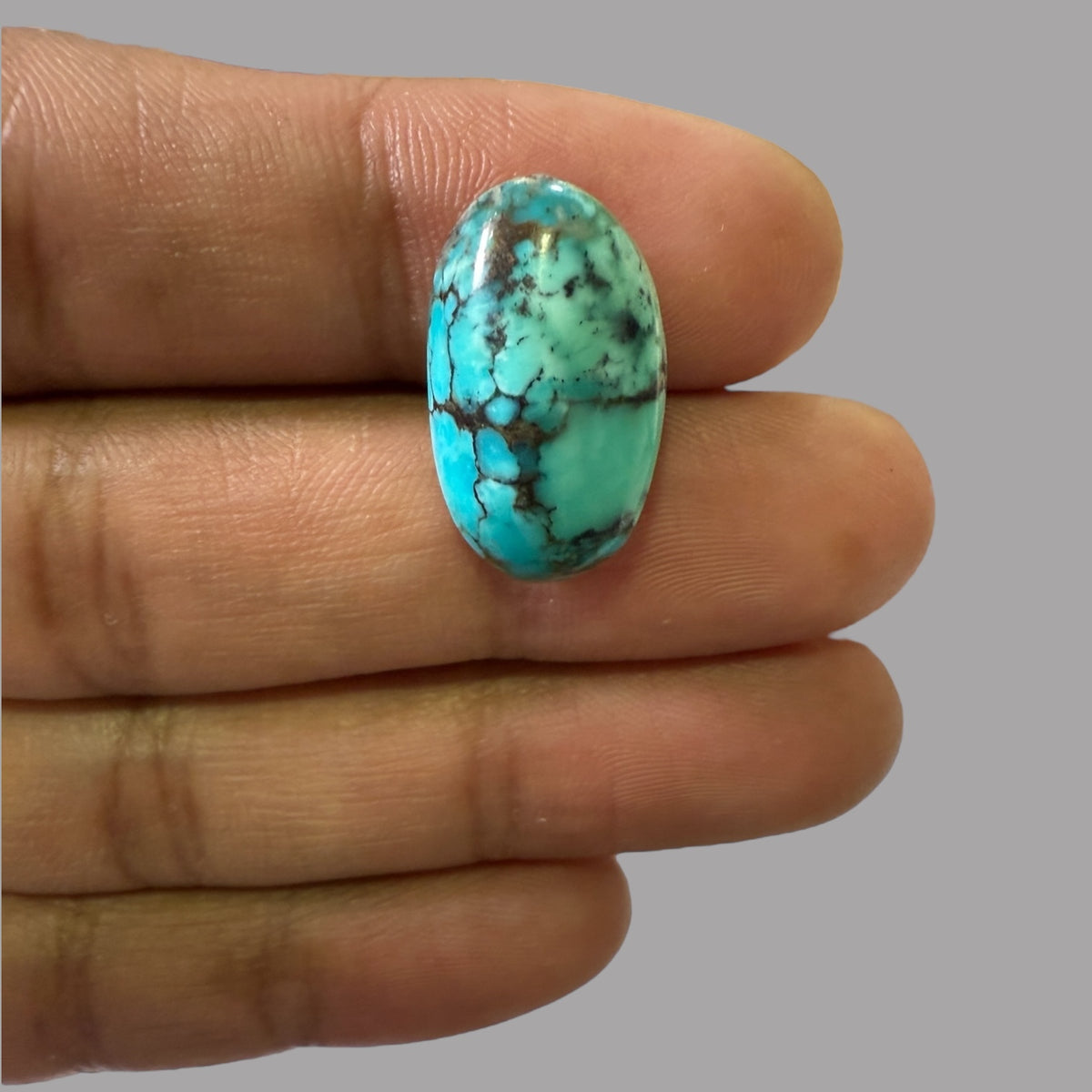 Nishapuri Feroza (Turquoise) Oval Cabochon 14.69 Carats  21.33 x 12.96 x 7.65 mm From Iran