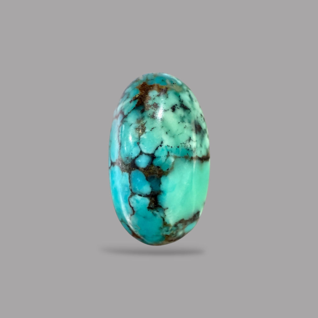 Nishapuri Feroza (Turquoise) Oval Cabochon 14.69 Carats  21.33 x 12.96 x 7.65 mm From Iran