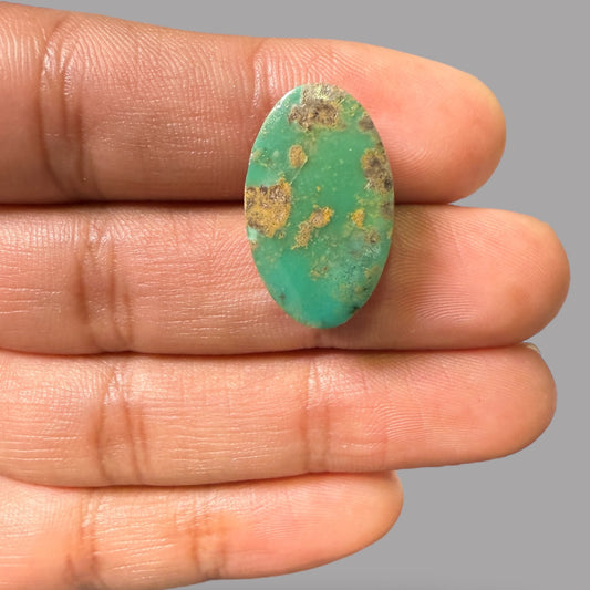 Nishapuri Feroza (Turquoise) Oval Cabochon 17.12 Carats  23.48 x 14.39 x 7.97 mm  From Iran