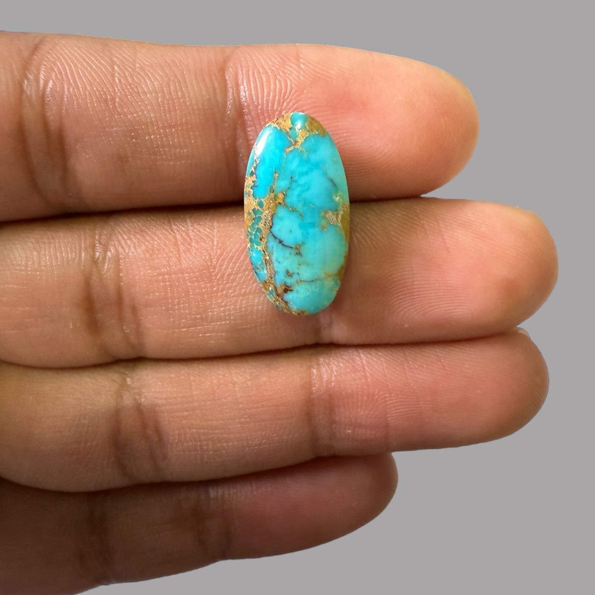 Nishapuri Feroza (Turquoise) Oval Cabochon 8.89 Carats  20.65 x 10.64 x 6.40 mm From Iran