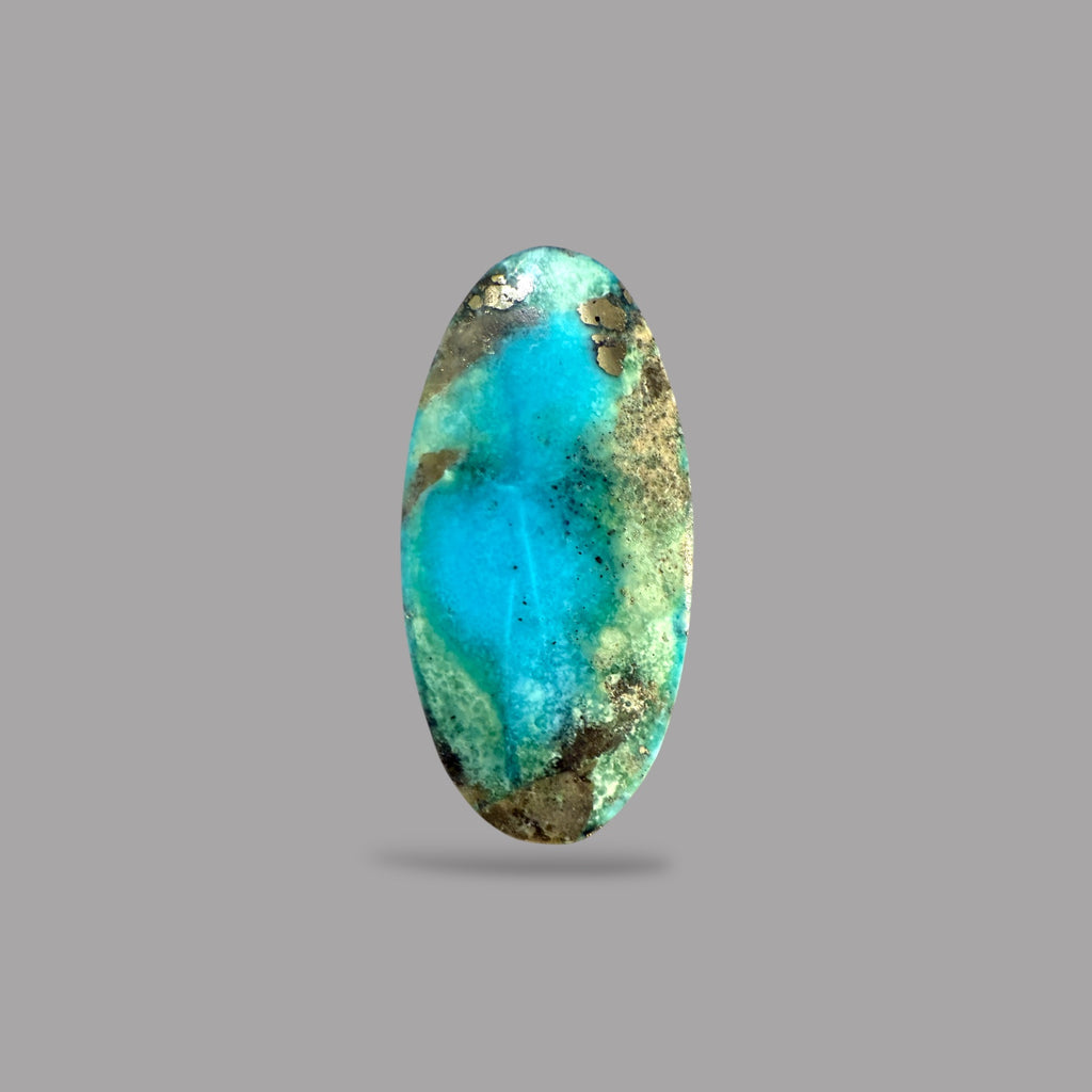 Nishapuri Feroza (Turquoise) Oval Cabochon 24.31 Carats  27.59 x 13.63 x 9.22 mm From Iran