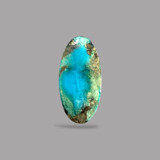 Nishapuri Feroza (Turquoise) Oval Cabochon 24.31 Carats  27.59 x 13.63 x 9.22 mm From Iran