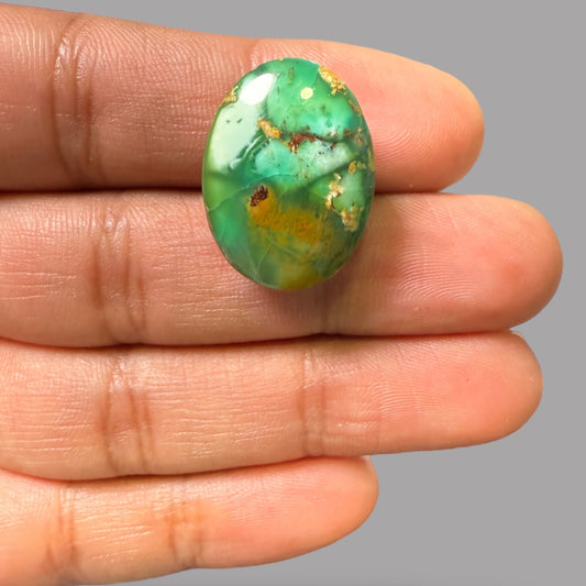 Nishapuri Feroza (Turquoise) Oval Cabochon 26.73 Carats  23.11 x 17.48 x 8.55 mm From Iran