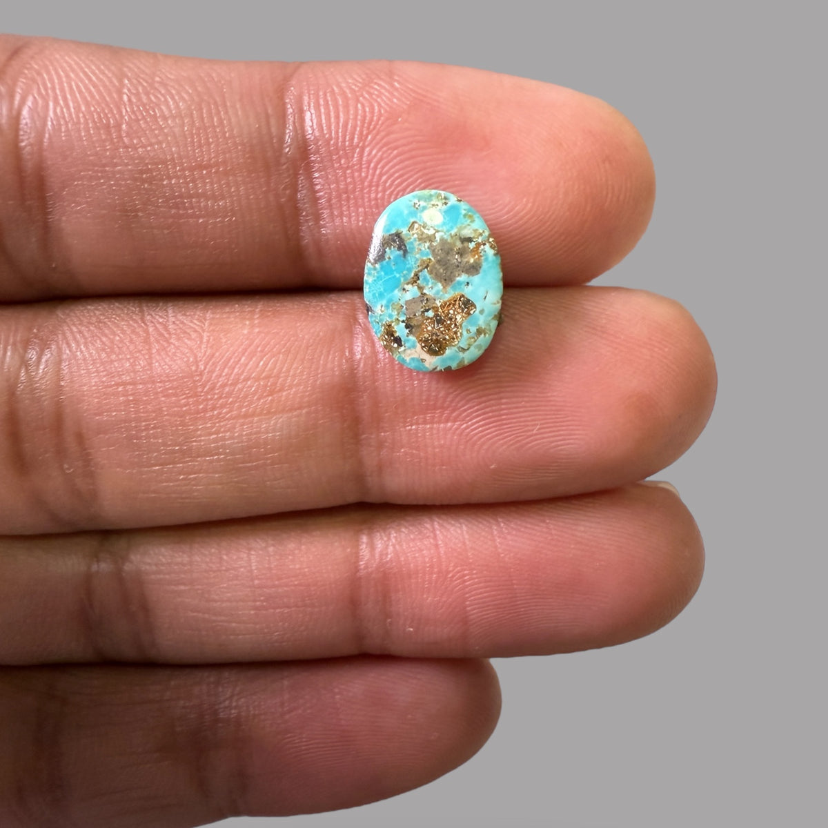 Nishapuri Feroza (Turquoise) Oval Cabochon 3.14 Carats  12.26 x 9.68 x 4 mm From Iran