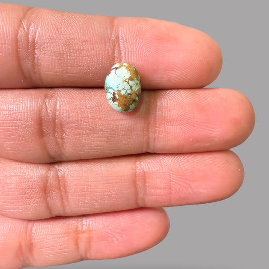 Nishapuri Feroza (Turquoise) Oval Cabochon 3.33 Carats  11.22 x 8.22 x 7.80 mm  From Iran