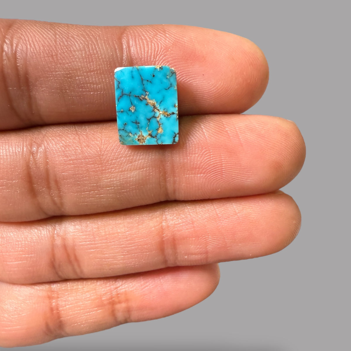 Nishapuri Feroza (Turquoise) Rectangle Cabochon 4.09 Carats & 13.21 x 10.65 x 3.52 mm Size From Iran