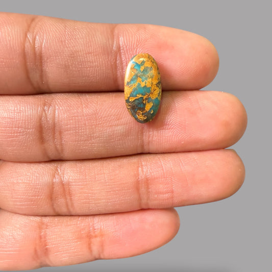 Nishapuri Feroza (Turquoise) Oval Cabochon 4.23 Carats  16.47 x 8.90 x 3.91 mm From Iran
