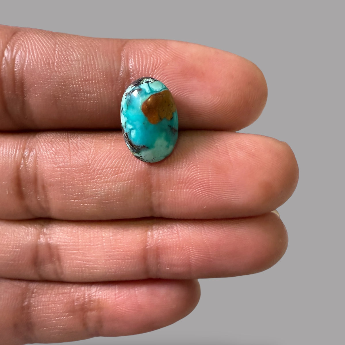 Nishapuri Feroza (Turquoise) Oval Cabochon 6.06 Carats  14.59 x 10 x 6 mm From Iran
