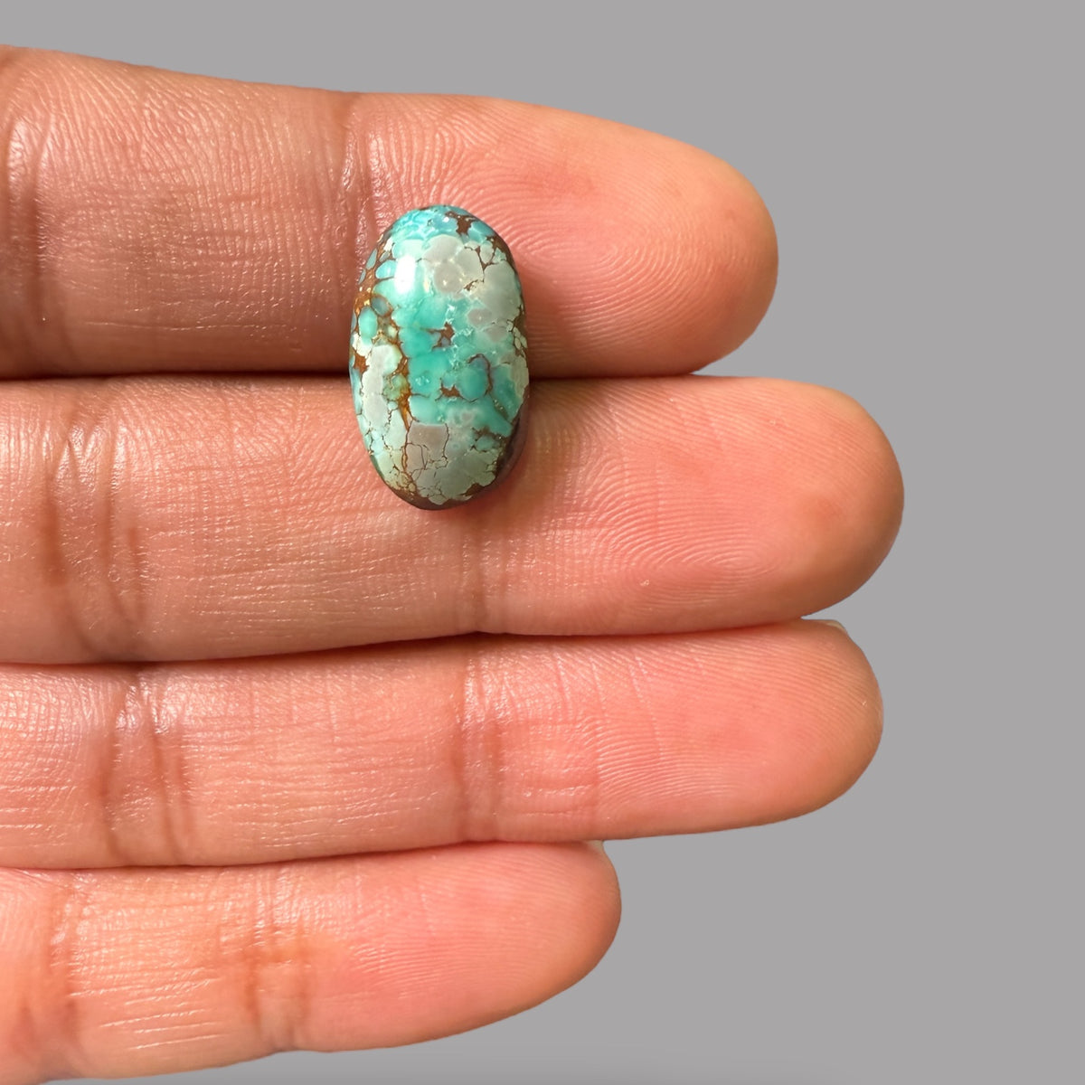 Nishapuri Feroza (Turquoise) Oval Cabochon 5.22 Carats  13.97 x 9.11 x 5.41 mm From Iran