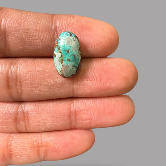 Nishapuri Feroza (Turquoise) Oval Cabochon 5.22 Carats  13.97 x 9.11 x 5.41 mm From Iran