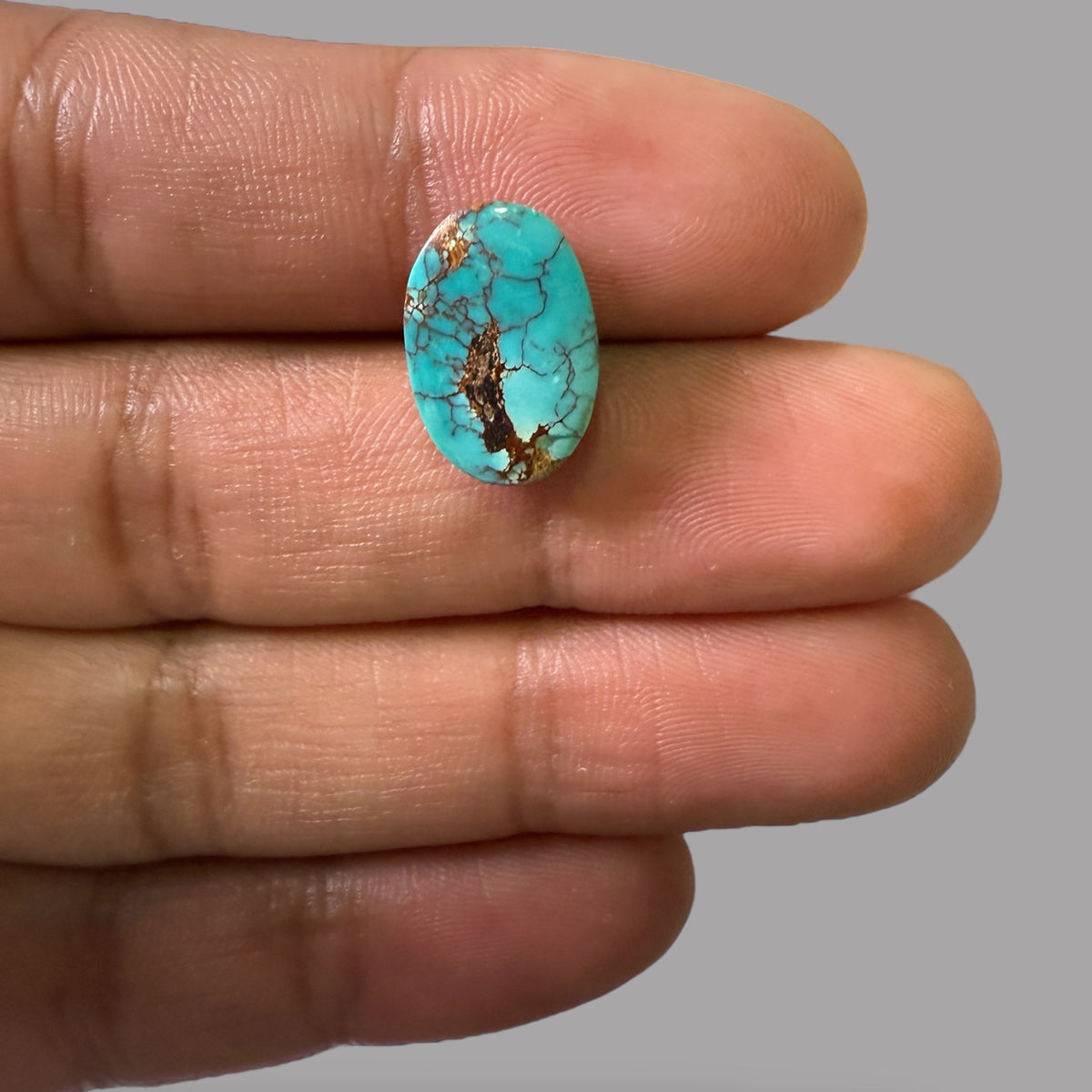 Nishapuri Feroza (Turquoise) Oval Cabochon 6.31 Carats 15.36 x 10.38 x 5.12 mm From Iran