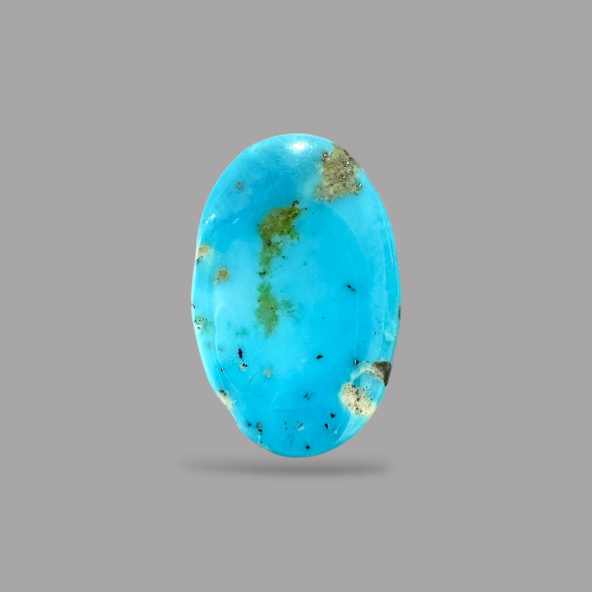 Nishapuri Feroza (Turquoise) Oval Cabochon 6.08 Carats  15 x 9.55 x 5.85 mm From Iran