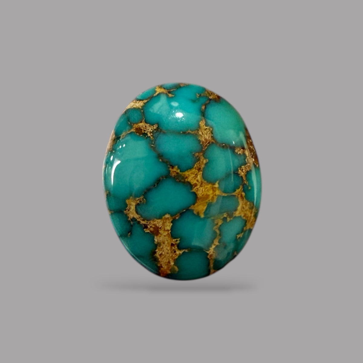 Nishapuri Feroza (Turquoise) Oval Cabochon 7.93 Carats  15.35 x 12.12 x 5.57 mm From Iran