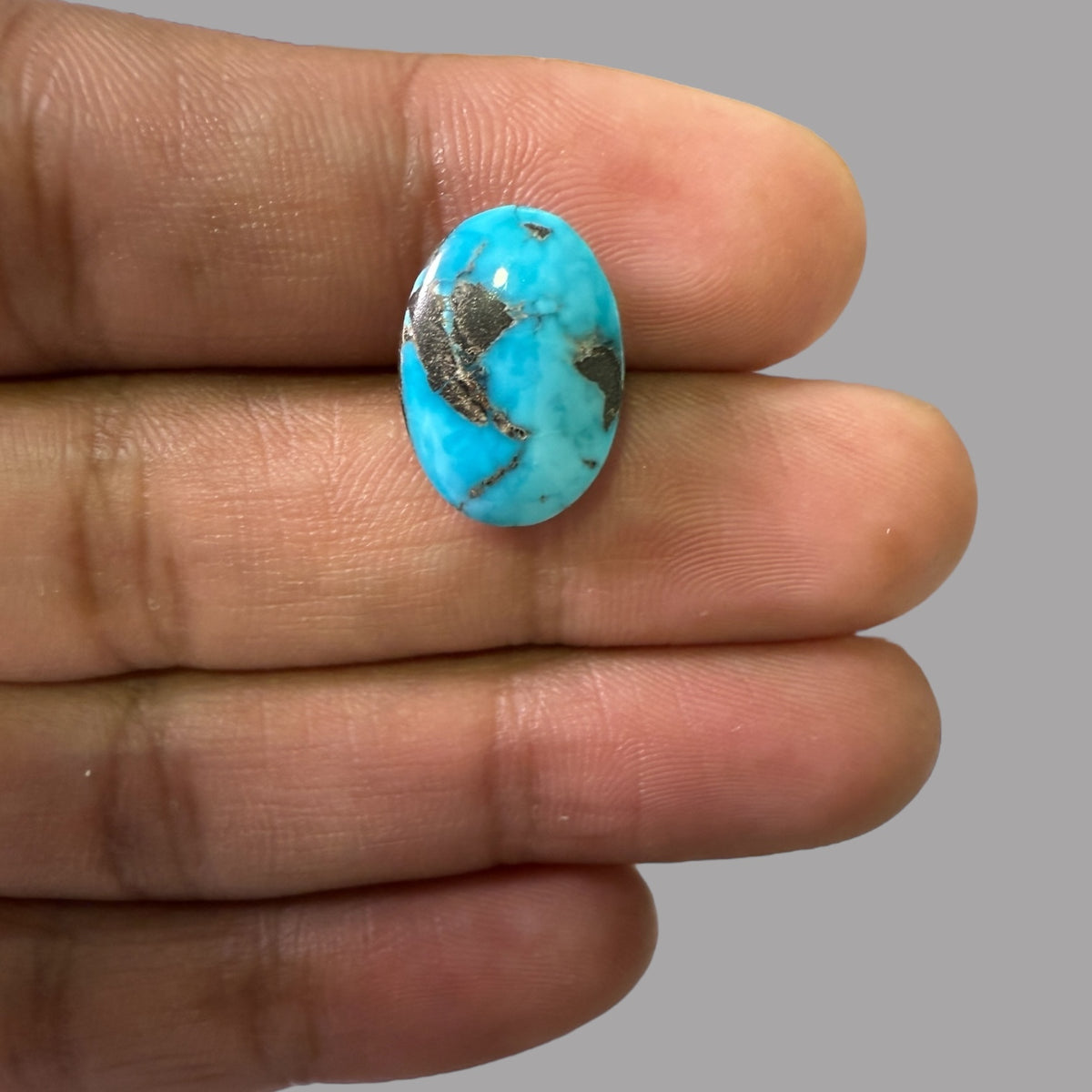 Nishapuri Feroza (Turquoise) Oval Cabochon 8.97 Carats  16.40 x 11.70 x 7 mm From Iran