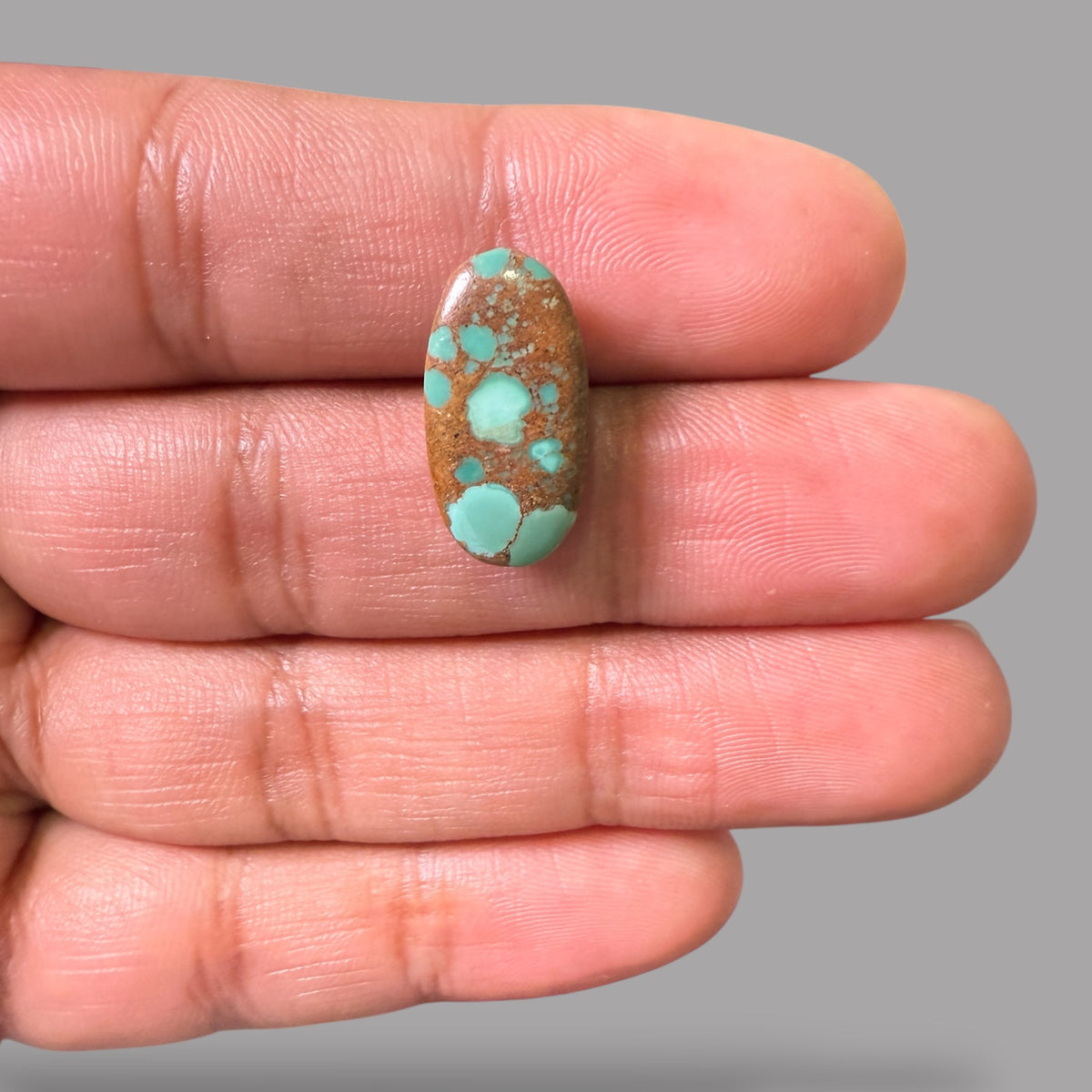 Nishapuri Feroza (Turquoise) Oval Cabochon 7.20 Carats  19.08 x 9.90 x 4.45 mm From Iran