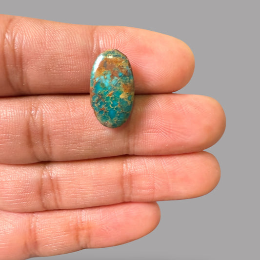 Nishapuri Feroza (Turquoise) Oval Cabochon 7.40 Carats  18.60 x 10.52 x 4.80 mm From Iran