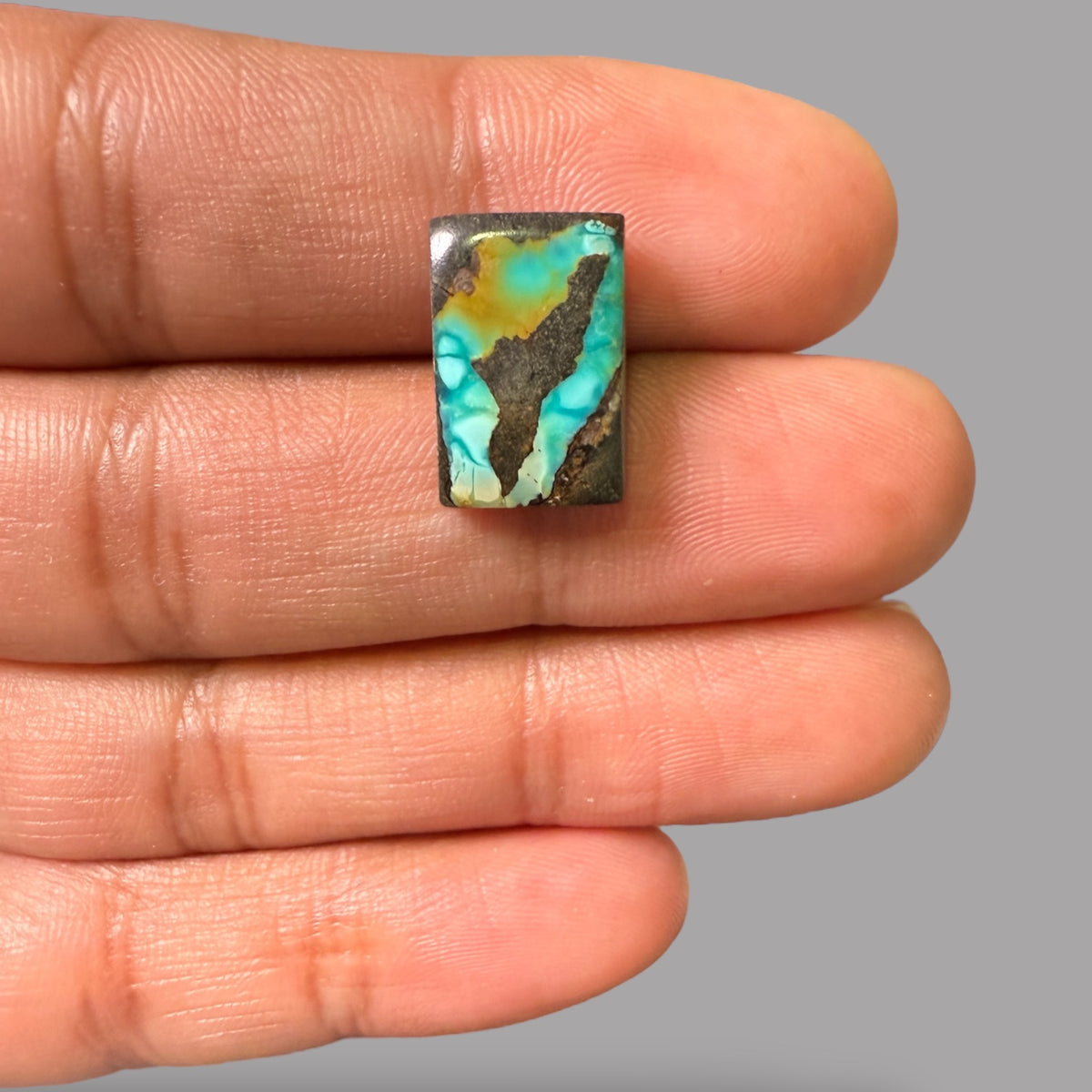 Nishapuri Feroza (Turquoise) Rectangle Cabochon 8.18 Carats  15.74 x 10.70 x 4.15 mm From Iran