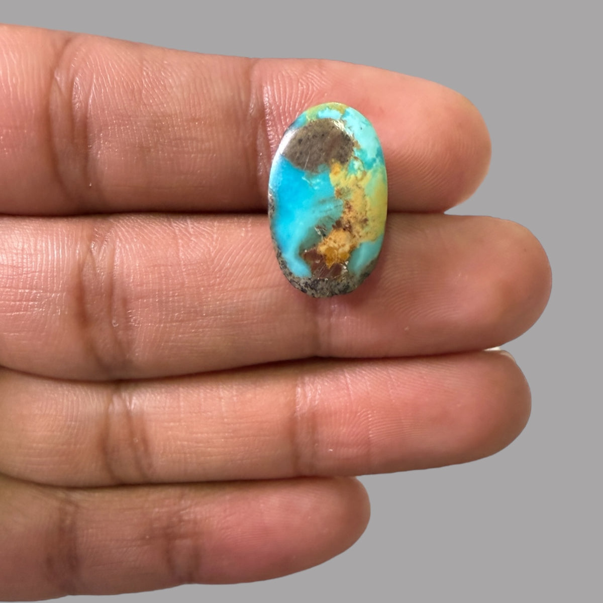 Nishapuri Feroza (Turquoise) Oval Cabochon 9.55 Carats  19.60 x 12.35 x 6.16 mm From Iran