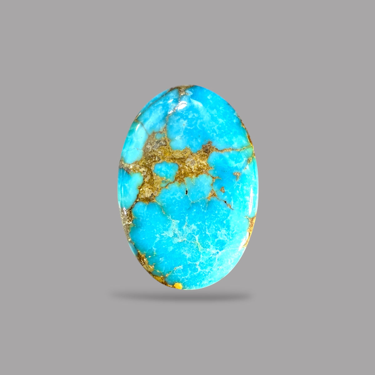 Nishapuri Feroza (Turquoise) Oval Cabochon 8.86 Carats  17.67 x 12.11 x 6.66 mm From Iran