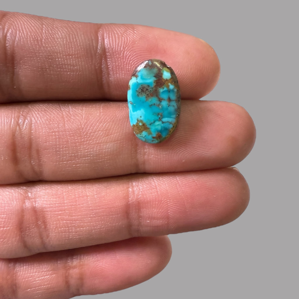 Nishapuri Feroza (Turquoise) Oval Cabochon 6.05 Carats  17.16 x 10.84 x 4.46 mm From Iran