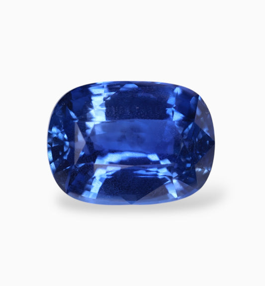 No Heat 100 % Natural Blue Sapphire 5.08 Carats  Cushion Cut 10.94 x 8.13 x 5.87 mm IGI Certified