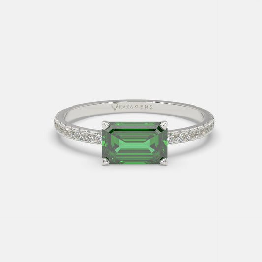 Noor Emerald Ring Silver