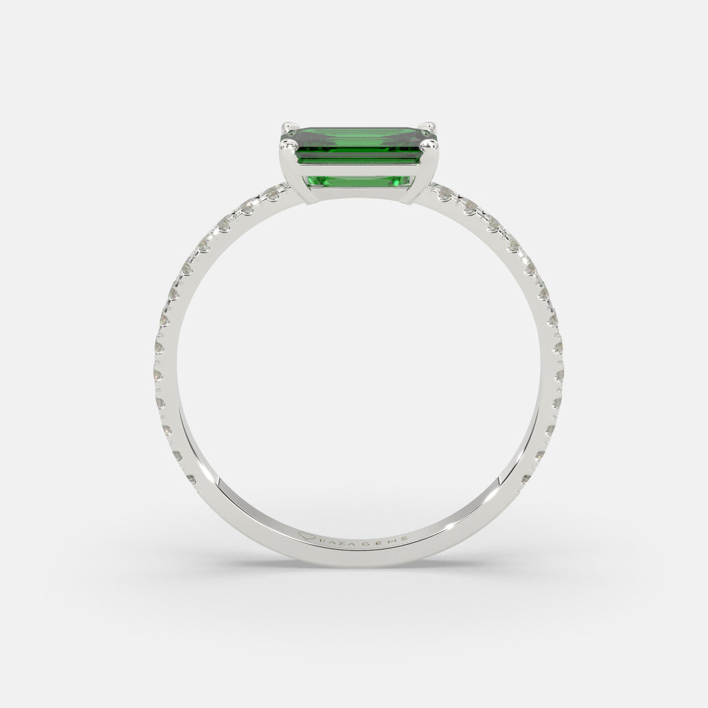 Noor Emerald Ring Silver