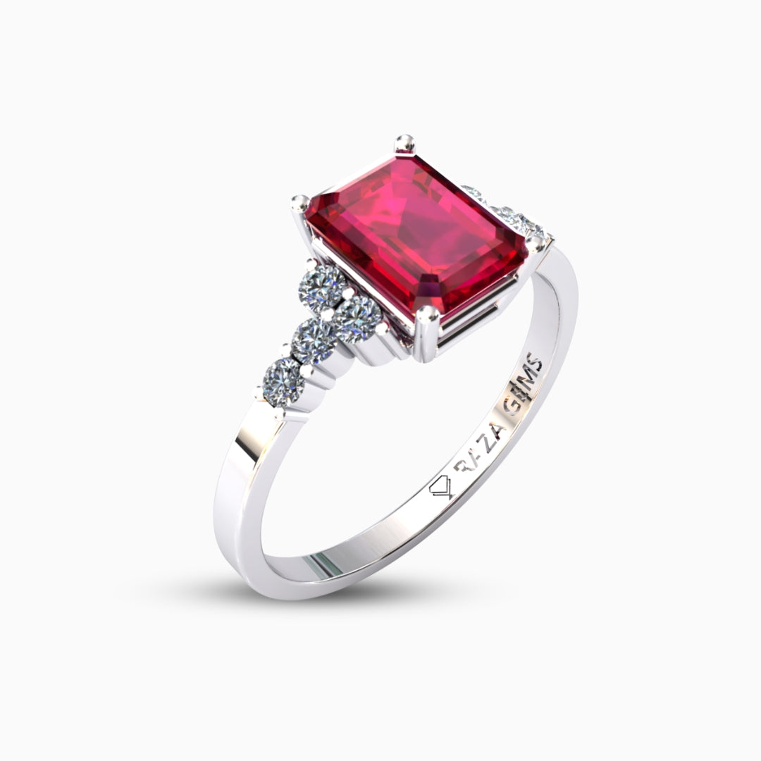 Nora Ruby Ring 18K White Gold