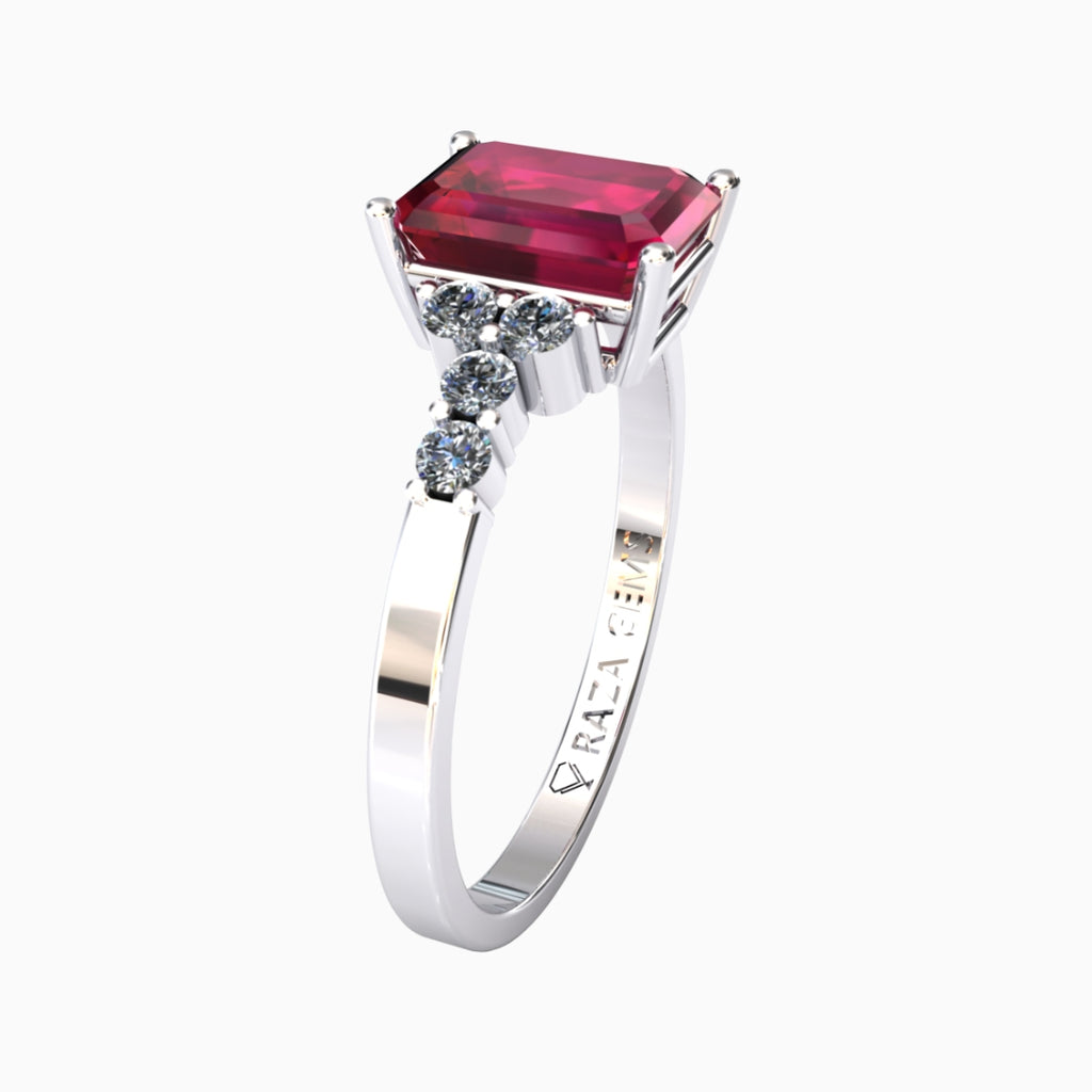 Nora Ruby Ring 18K White Gold