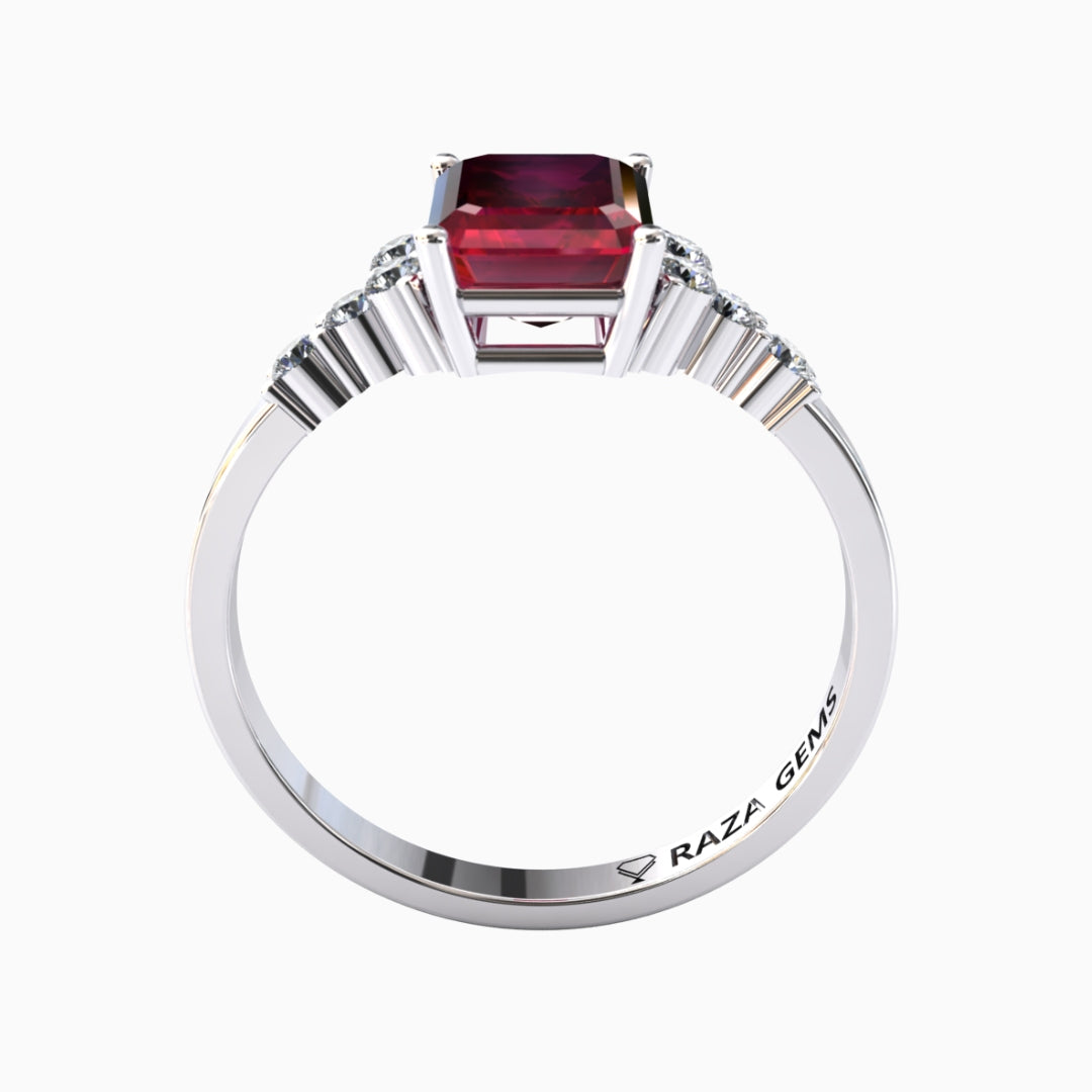 Nora Ruby Ring 18K White Gold