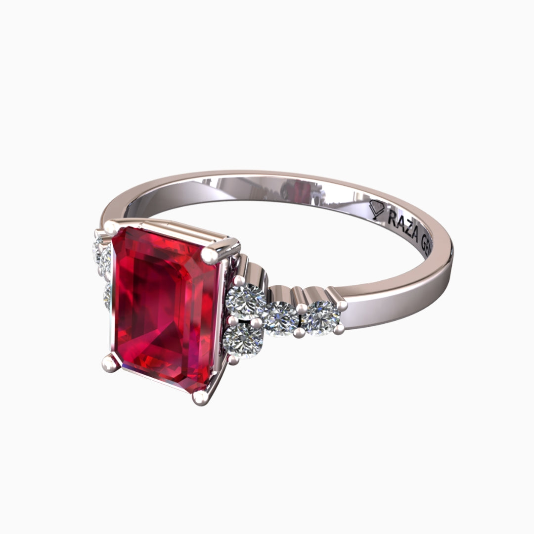 Nora Ruby Ring 18K White Gold