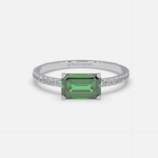 Nuha Emerald Ring 18k White Gold