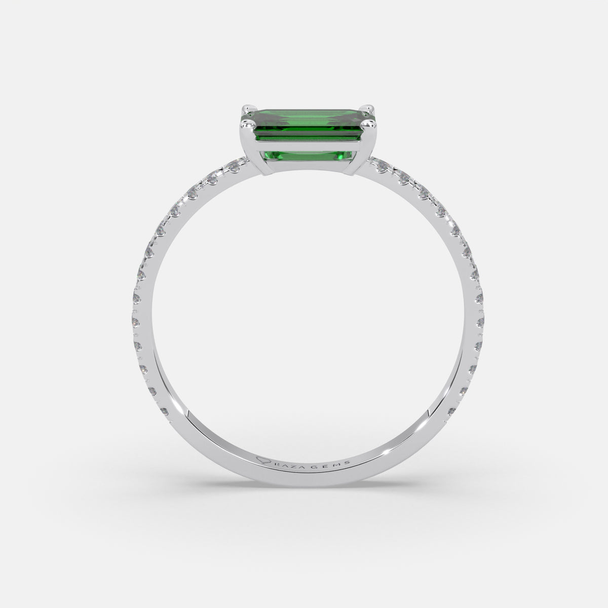 Nuha Emerald Ring 18k White Gold