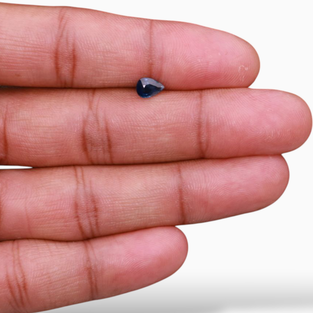 On Sale Blue Sapphire in Pear Shape 0.85 Carats 7x5mm Size