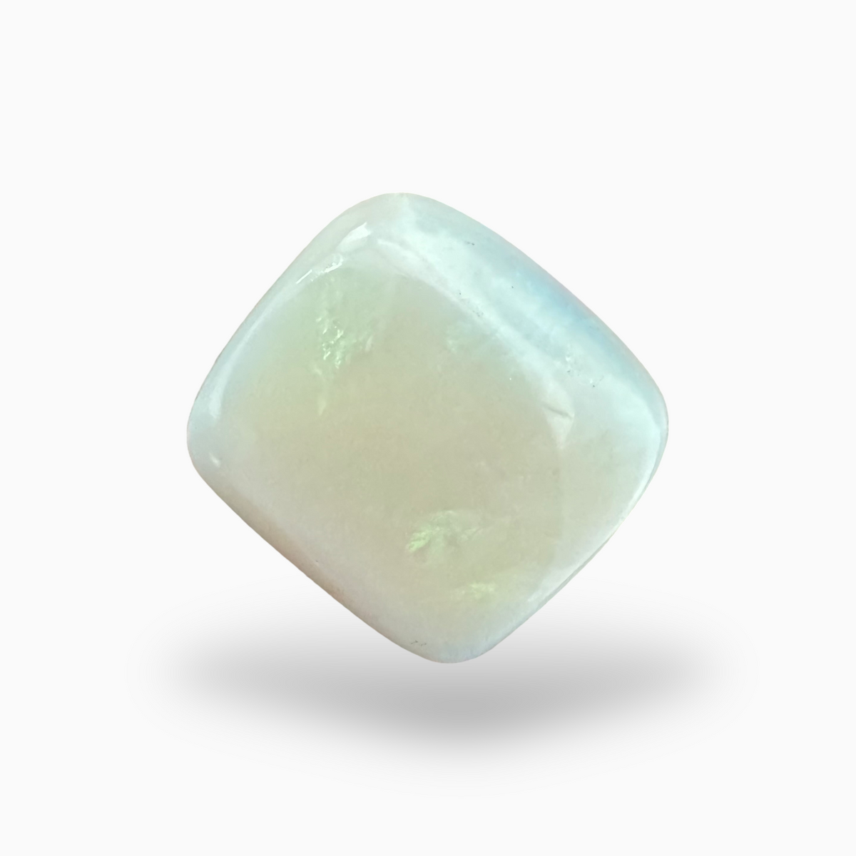 Natural Australian White Opal Stone 10.41 Carats Cushion Cabochon Shape Size Big Size
