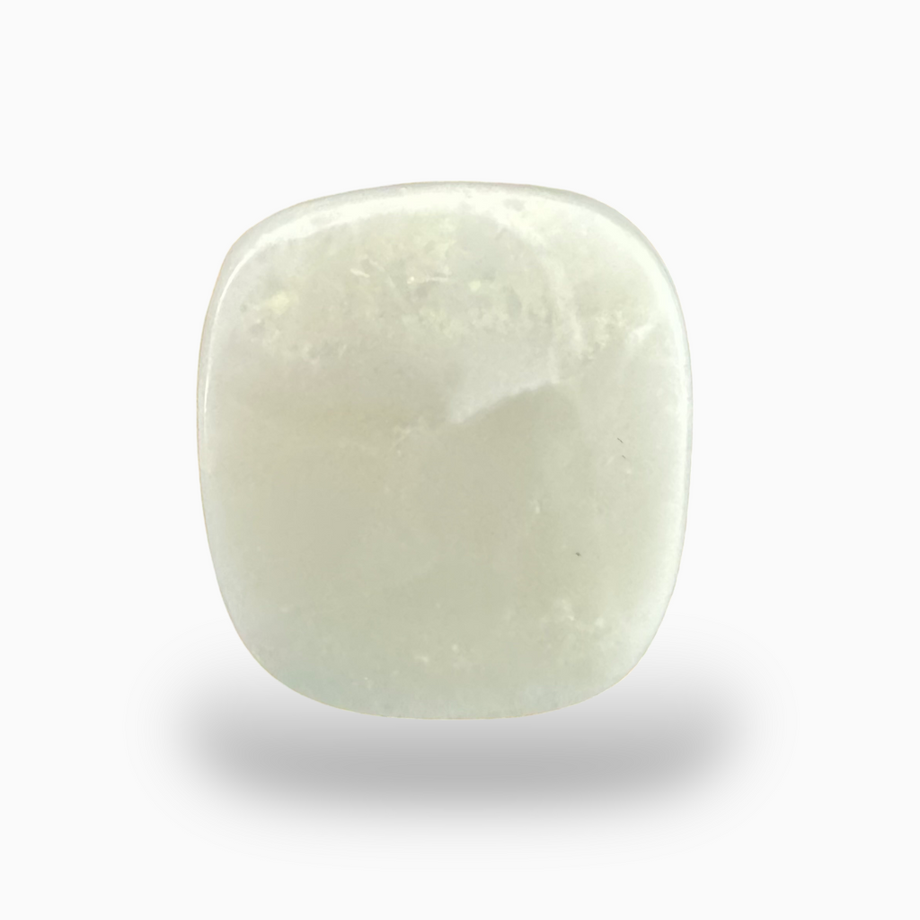 Natural Australian White Opal Stone 11.33 Carats Cushion Cabochon Shape Size 18.5X17mm