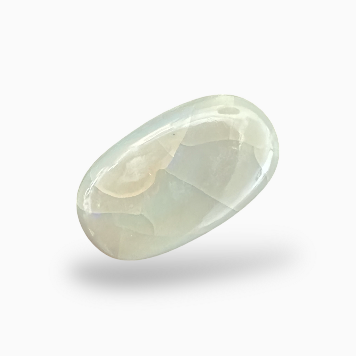 Natural Australian White Opal Stone 8.9 Carats Oval Cabochon Shape Size 17.5X10mm